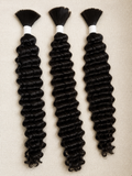 Biofibre Hair Extension, Deep Wave, Bulk Human Blend Hair, High Temperature, 18”. Various colours