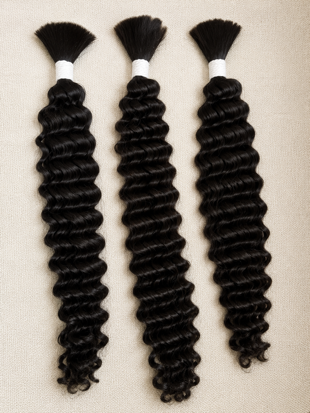 Biofibre Hair Extension, Deep Wave, Bulk Human Blend Hair, High Temperature, 18”. Various colours