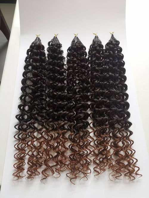 10 packs, Wholesale, WowGlama Deep Wave, Feather Crochet, Blended Hair, Pre Separated 50 Strands/Pack