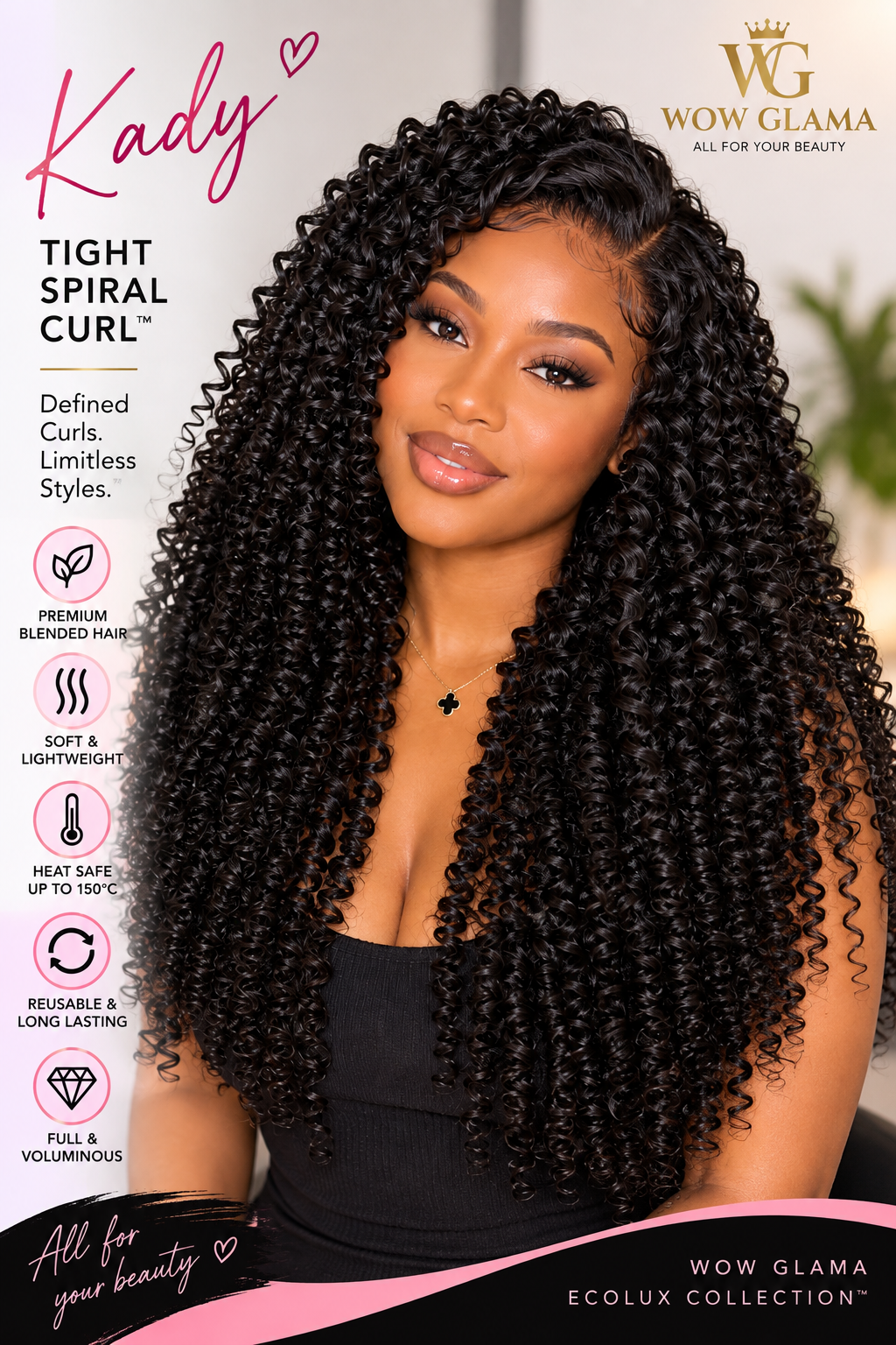 10 Packs, Wholesale, Wow Glama Kady, Tight Spiral Curl, Blended Hair, Biofibre Hair (Copy)