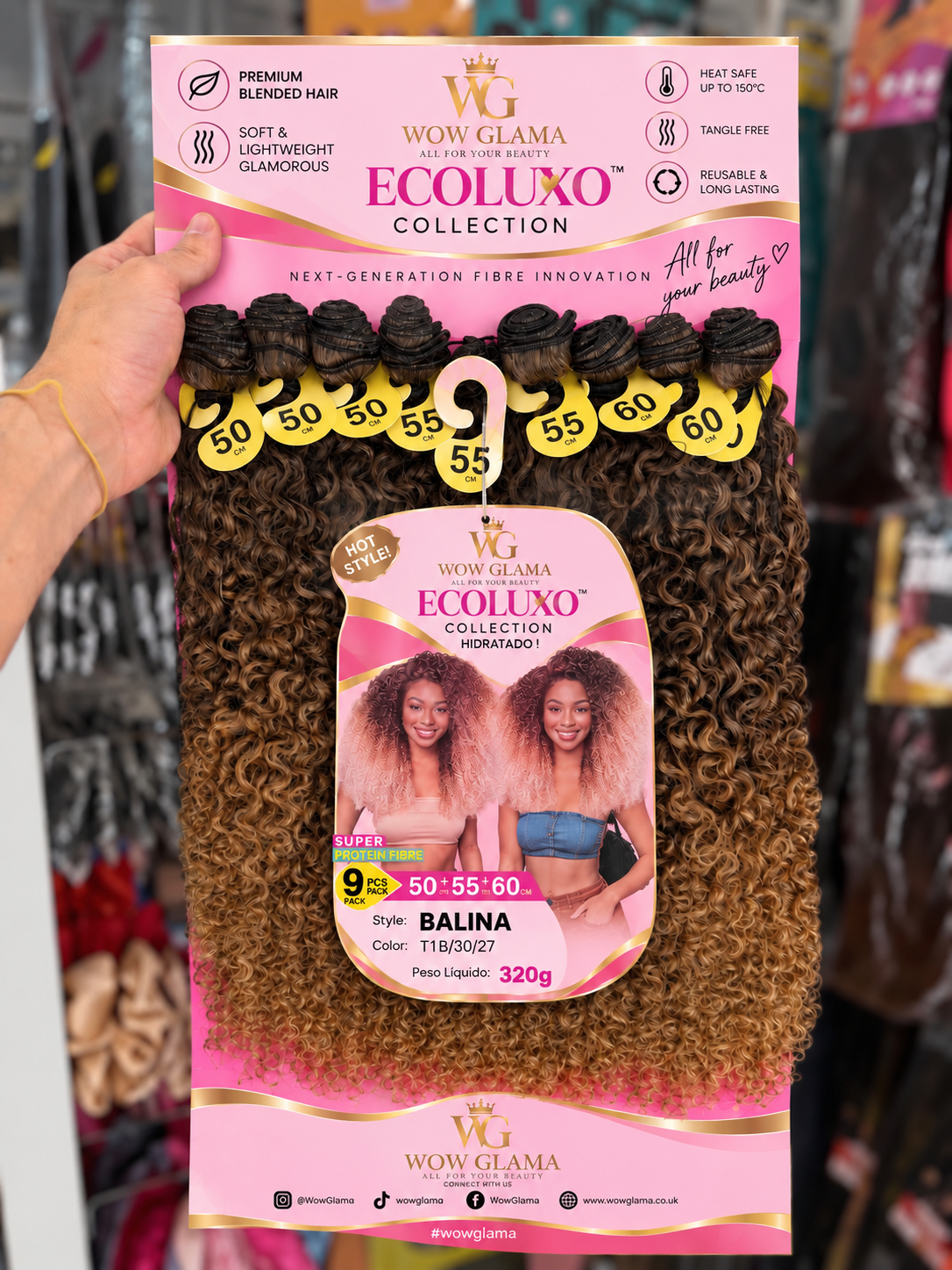 WowGlama Balina, Jerry Curly  100% Premium Biofibre blended Hair Extensions Bundles Weave