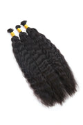 Kinky Bulk Human Hair , 20”, Super Double Drawn, Natural Black, 100g per Bundles