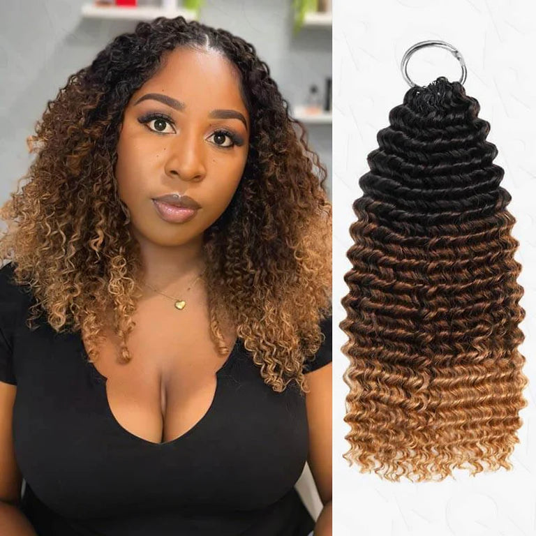 WowGlama Water Wave Curly Human Hair Feather Crochet, Pre Separated 43 Strands/Pack, 50g per Packs