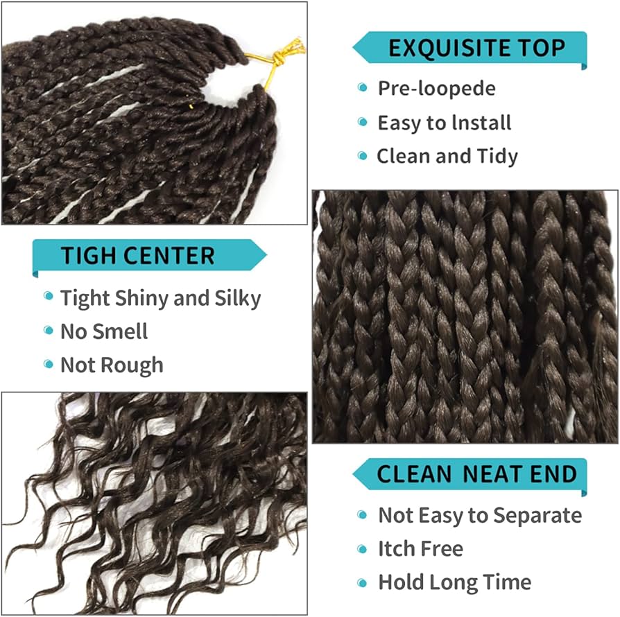 7 packs of 20" River Box, 24 Strands per Bundles, Synthetic Crochet Hair Extensions