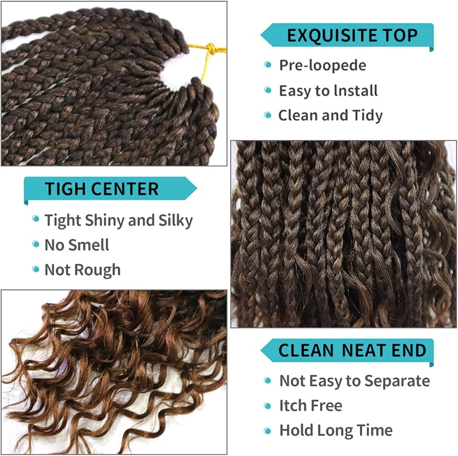 7 packs of 20" River Box, 24 Strands per Bundles, Synthetic Crochet Hair Extensions