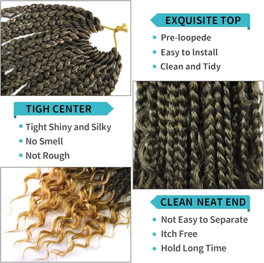 7 packs of 20" River Box, 24 Strands per Bundles, Synthetic Crochet Hair Extensions