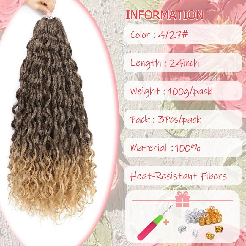 22" Jessica Curl Synthetic Crochet Hair Extensions,  4 bundles