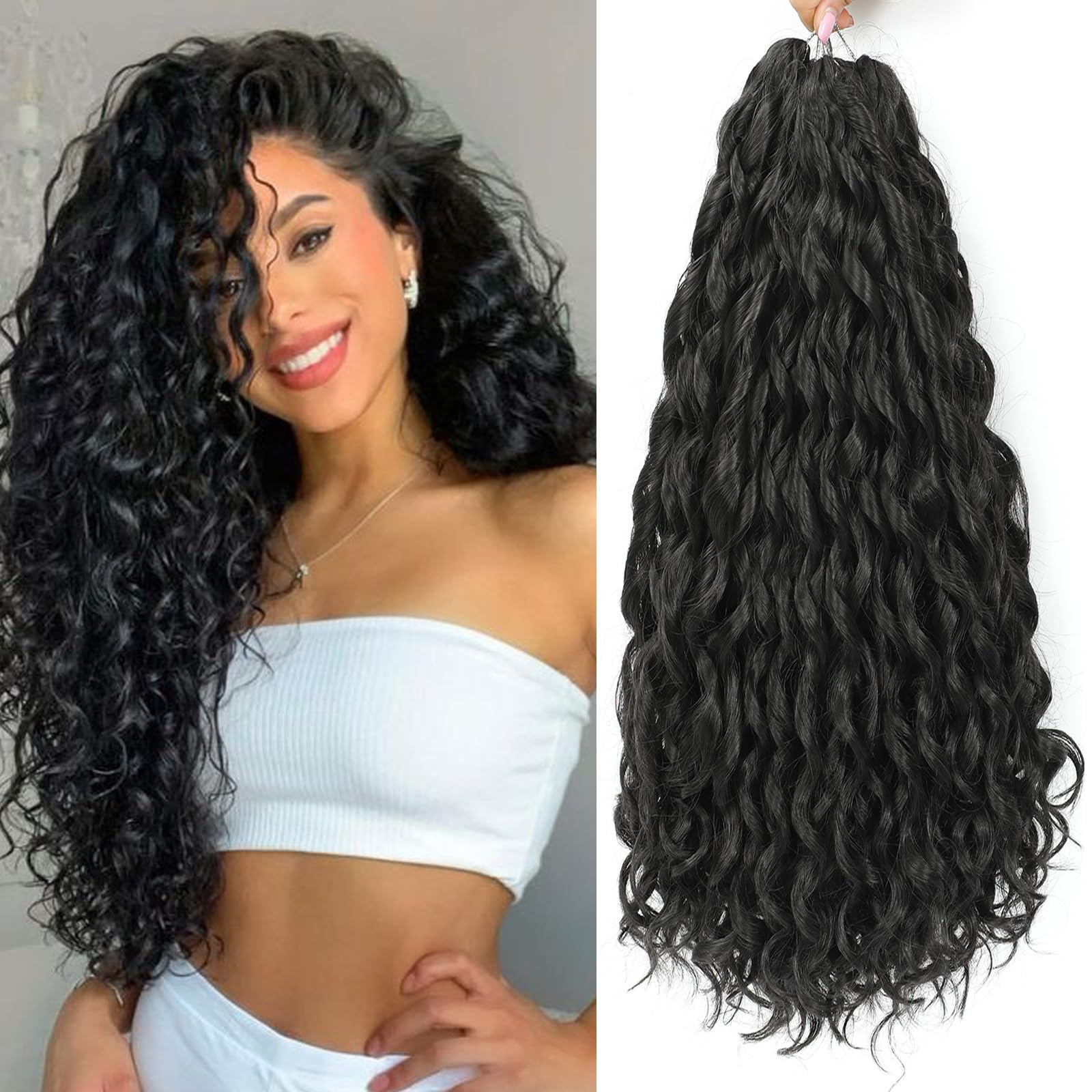 22" Jessica Curl Synthetic Crochet Hair Extensions,  4 bundles
